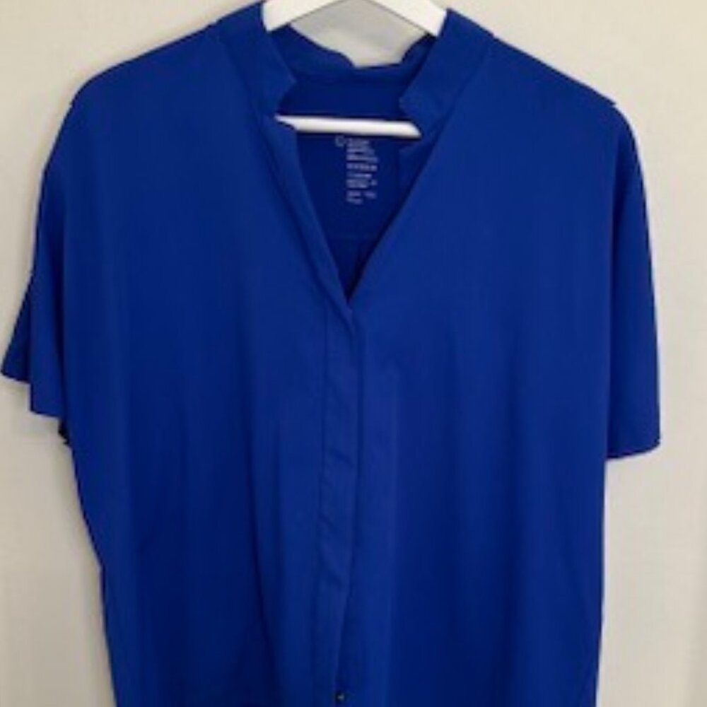 ADAY Women's Anywhere Shirt - Cobalt Blue Large